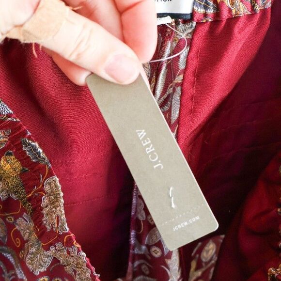 J.Crew Collection Pull-on Silk-Twill Pant in Jungle Cat Print sz 6 - Picture 7 of 8